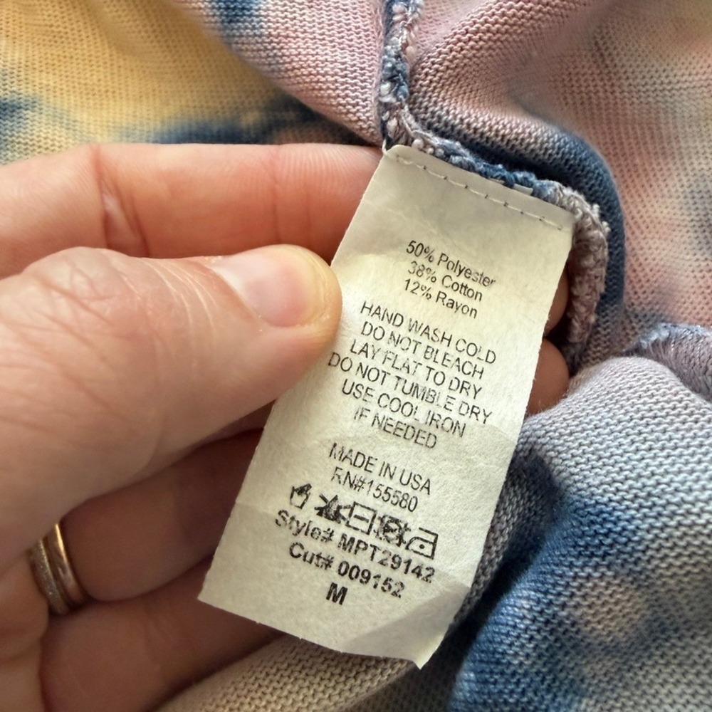 Free People Tie-Dye Track Pants in Navy, Pink, Yellow - Picture 6 of 12